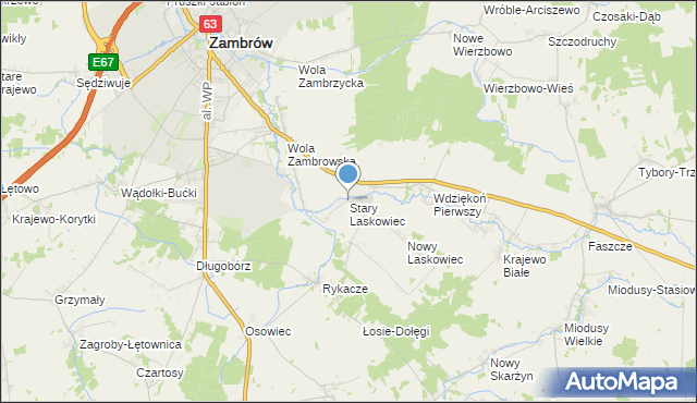 mapa Stary Laskowiec, Stary Laskowiec na mapie Targeo